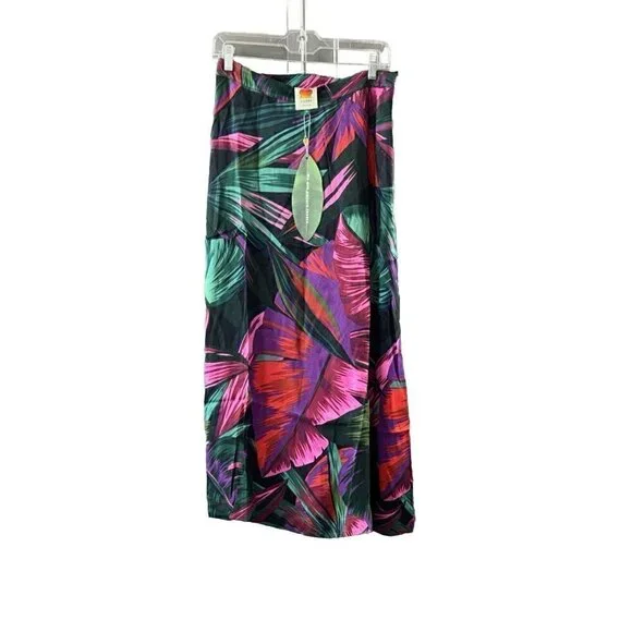 FARM RIO ANTHROPOLOGY Midnight Leaves Midi Skirt, Size Medium 8/10 - Picture 2 of 2